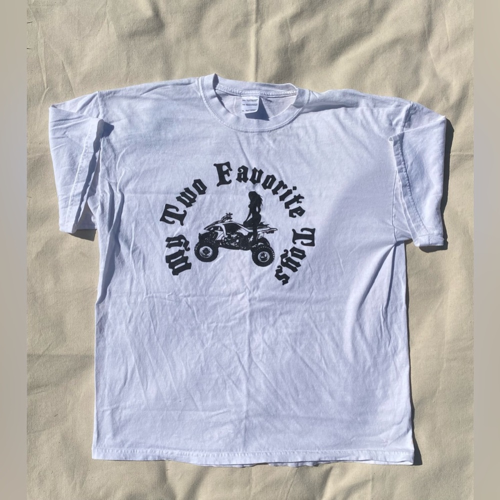 2000s Inspired White Black Graphic Tee Unisex “My Two Favorite Toys” Novelty XL